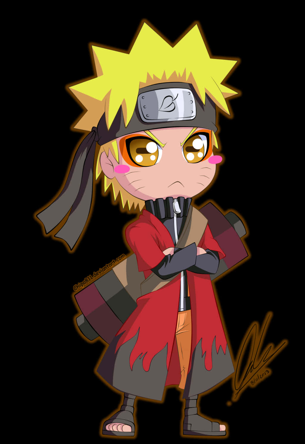 Naruto, chibi, spiky blonde hair, HD Phone Wallpaper