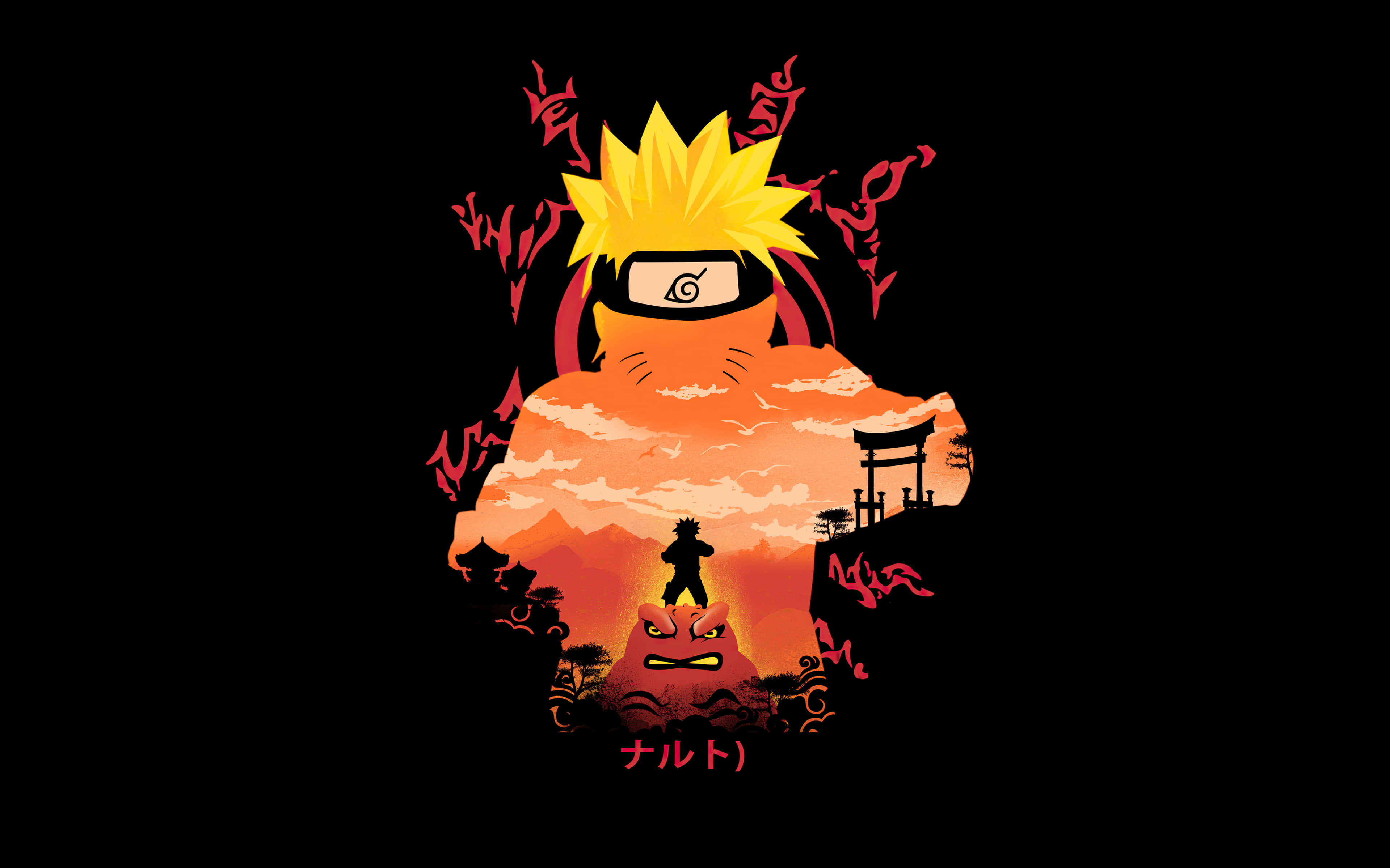 Naruto, Chibi art, spiky yellow hair, 4K Desktop Wallpaper