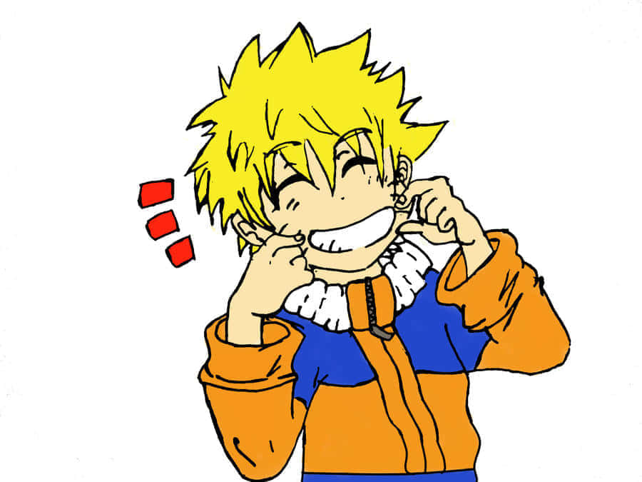 Naruto, spiky yellow hair, grins widely, SD Desktop Wallpaper