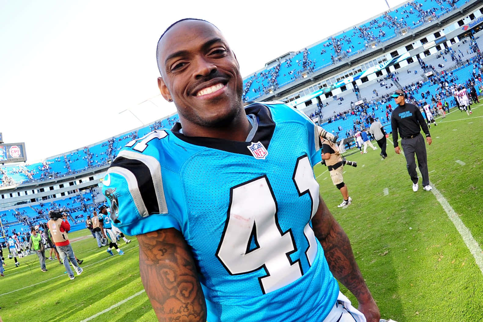 N F L, number 41, blue jersey, HD Desktop Wallpaper