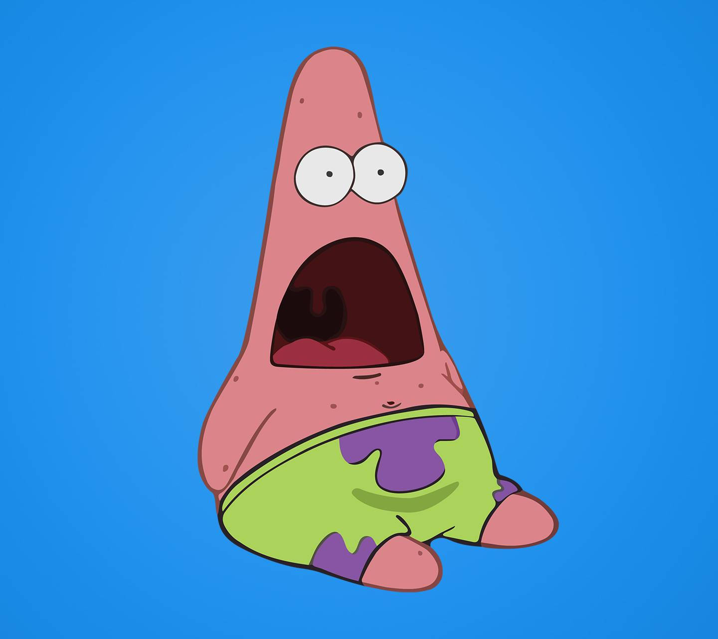 Patrick Star, wide eyes, open mouth, HD Desktop Wallpaper