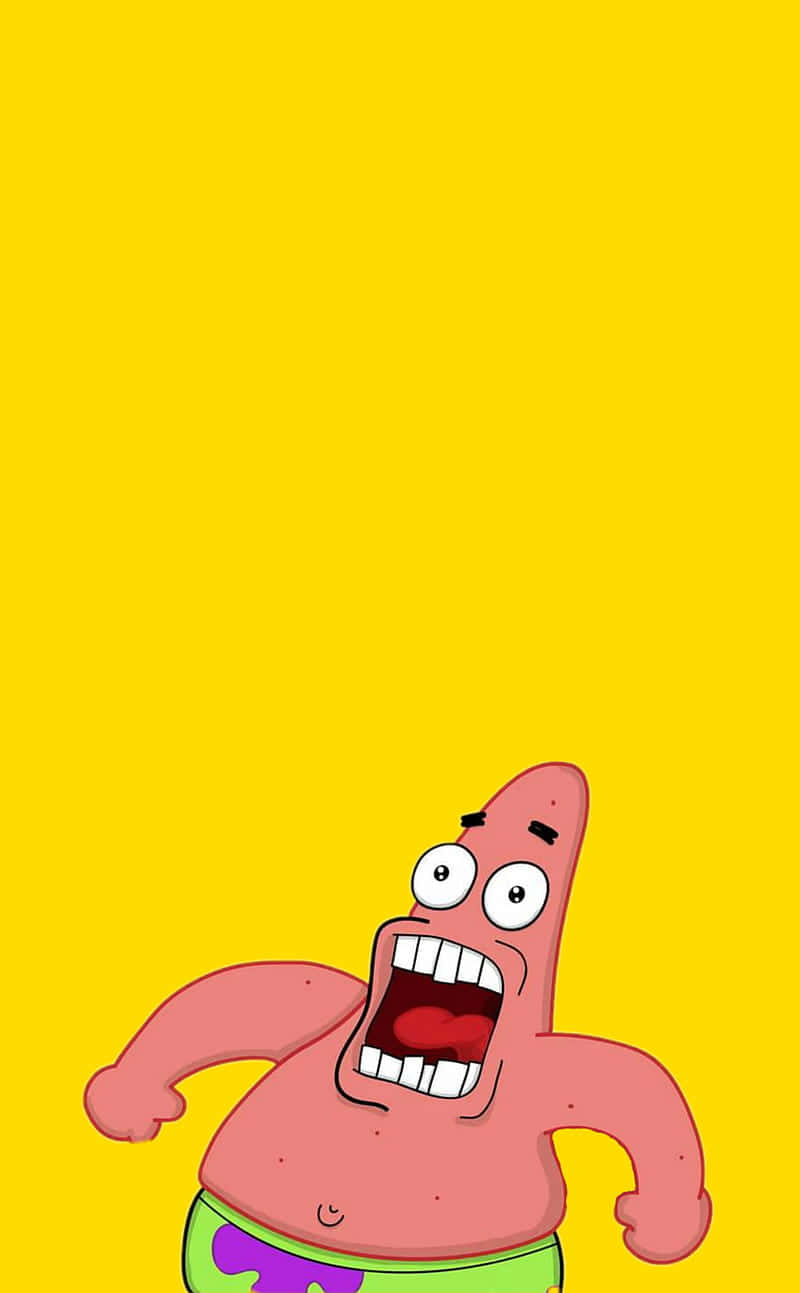 Patrick, cartoon starfish, shocked expression, HD Phone Wallpaper