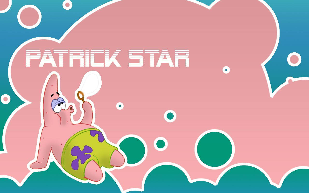 Patrick Star, pink bubble, magnifying glass, HD Desktop Wallpaper