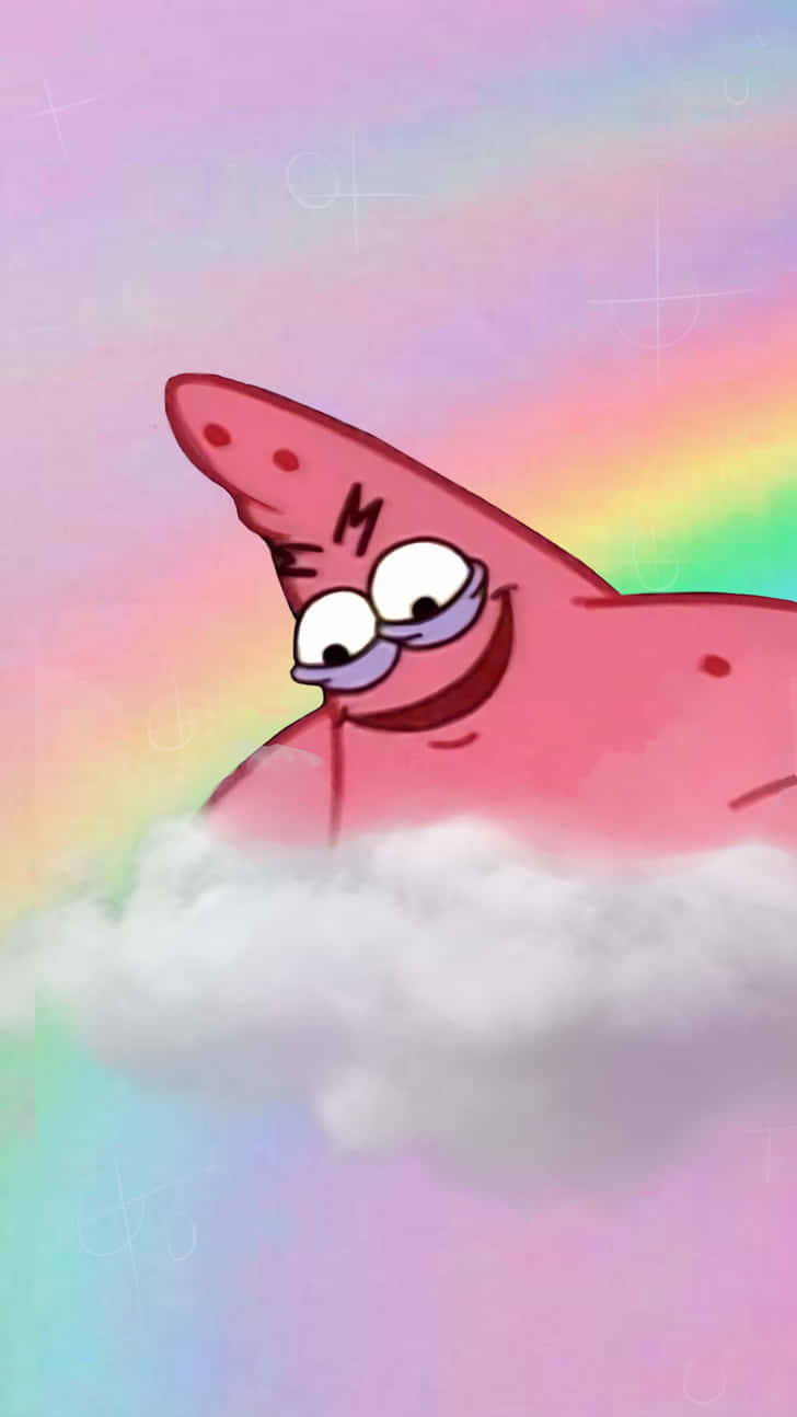 Patrick, pink starfish, glasses, HD Phone Wallpaper