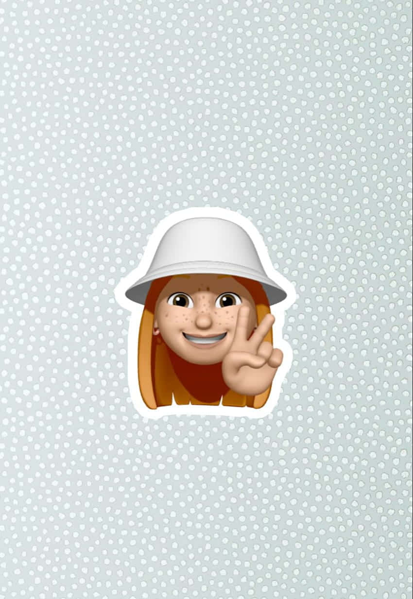 cartoon girl, freckles, white bucket hat, SD Phone Wallpaper