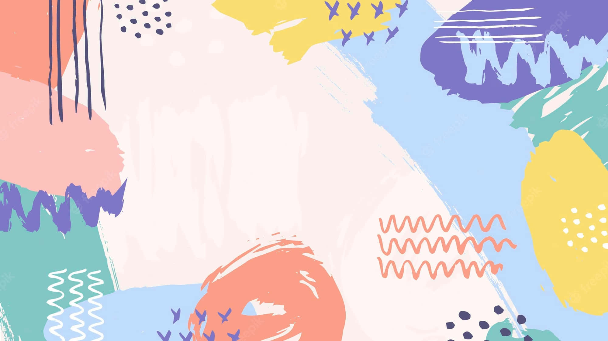 doodles, pastel hues, playful brushstrokes, Full HD Desktop Wallpaper