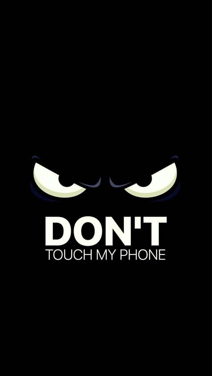 Men Phone Don't Touch, glowing angry eyes, darkness, HD Phone Wallpaper
