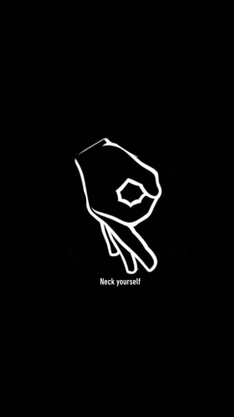 Aesthetic Funny Phone, OK gesture, minimalist white line drawing, HD Phone Wallpaper