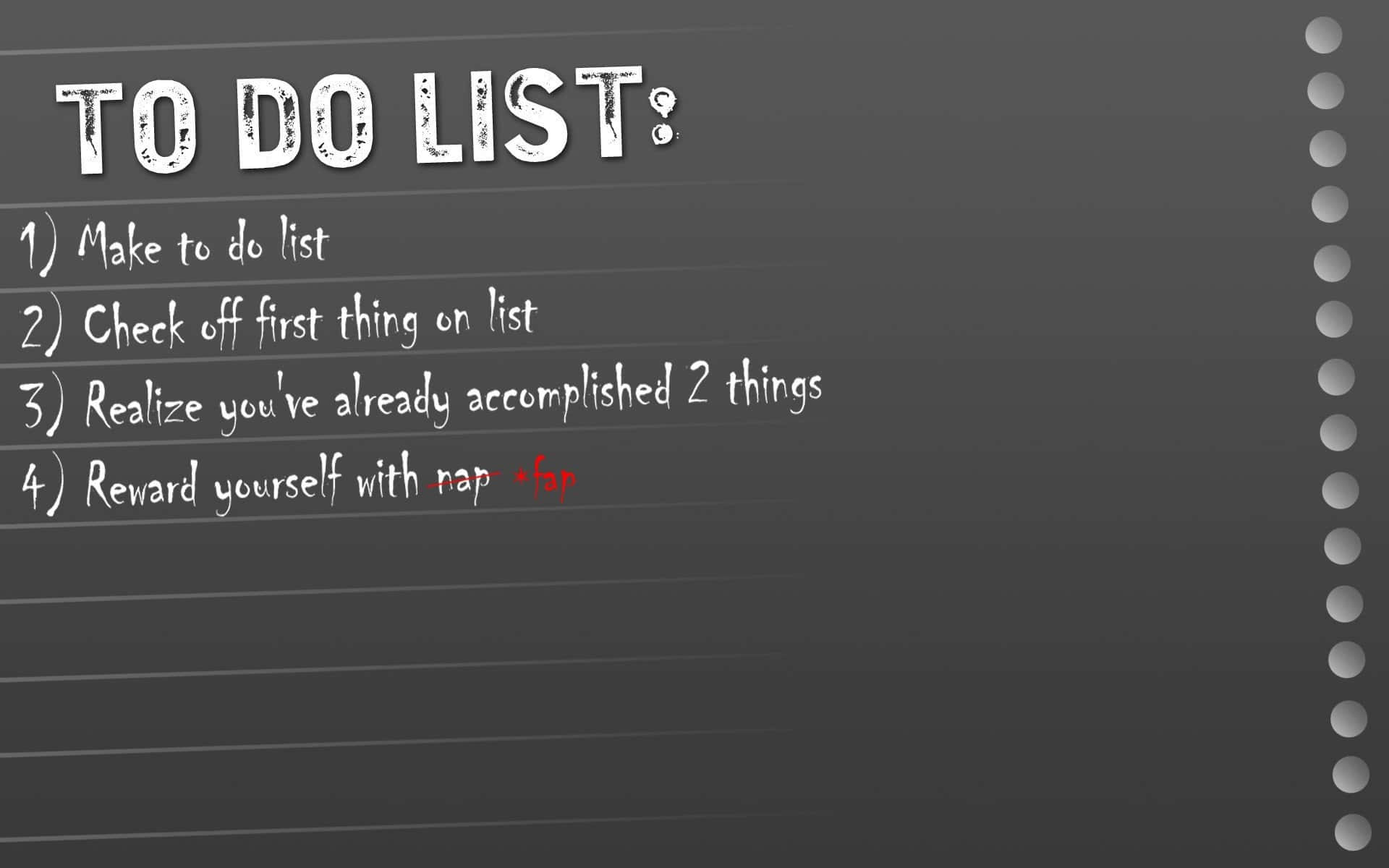 humorous to-do list, lined paper, red, Full HD Desktop Wallpaper