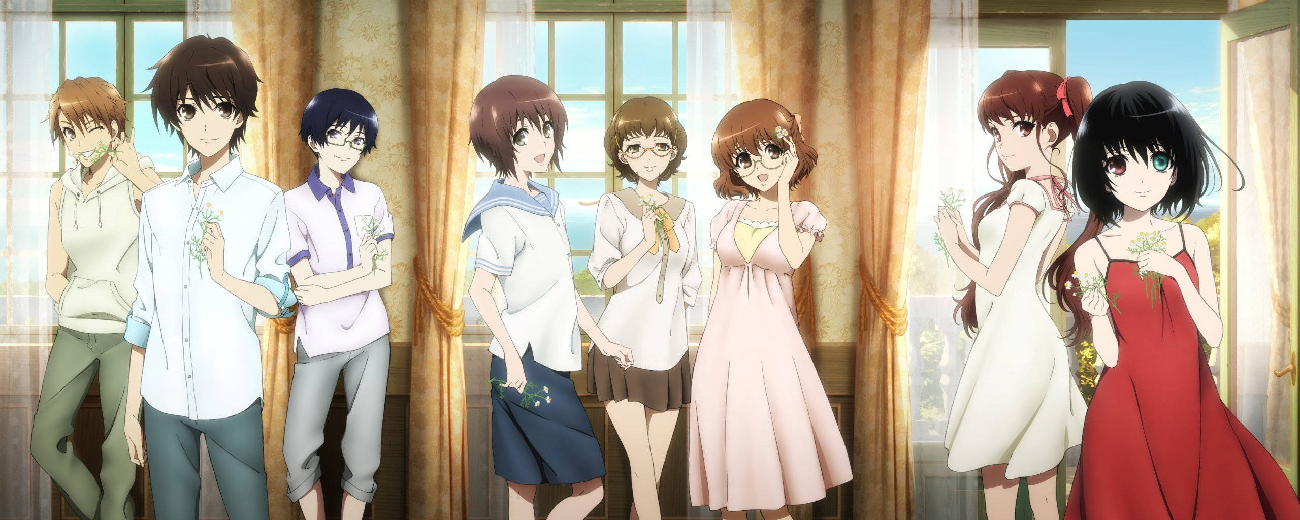 school dormitory, sunlit room, anime characters, 2K Desktop Wallpaper