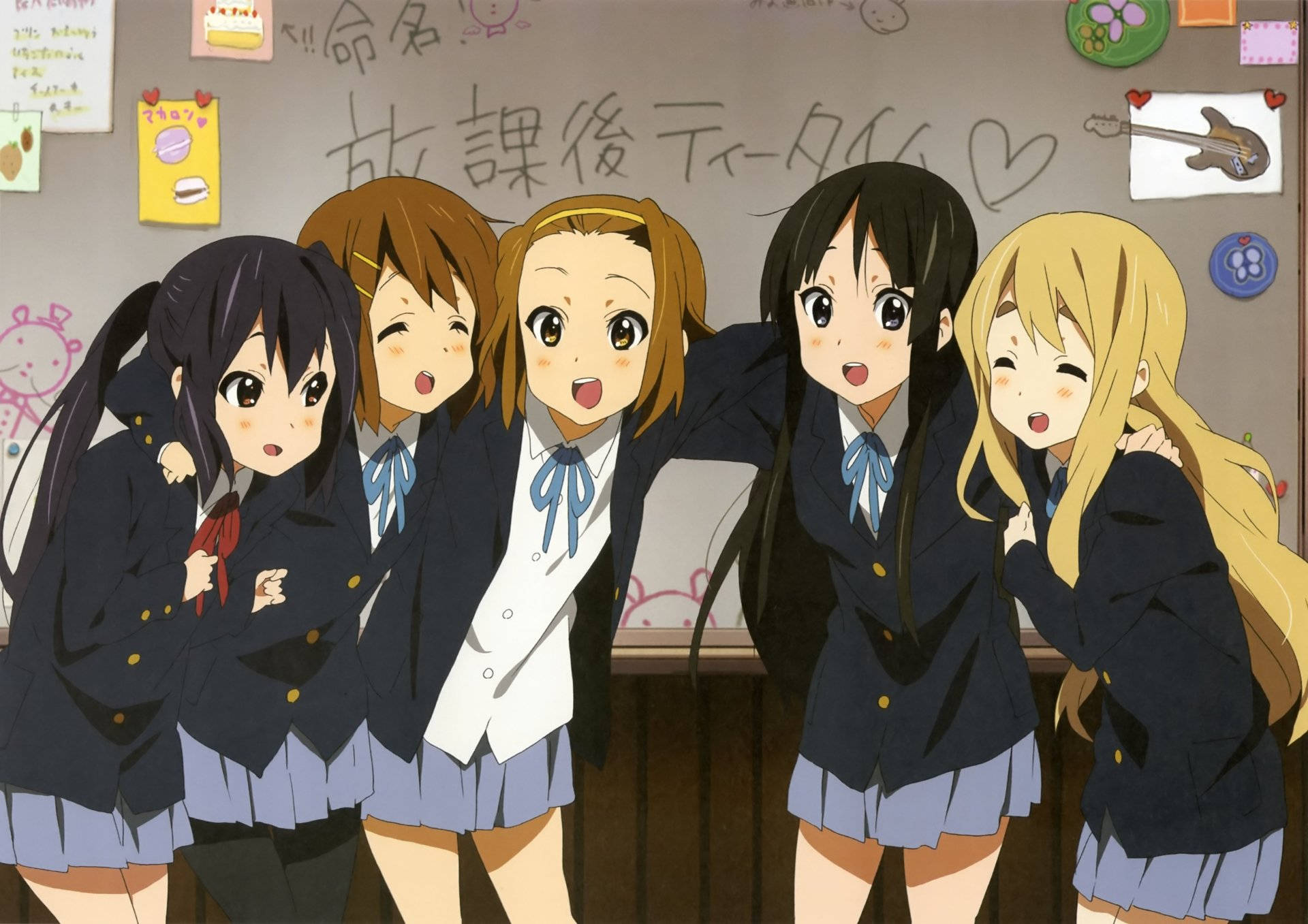 K-on, laughing school girls, anime girls, Full HD Desktop Wallpaper