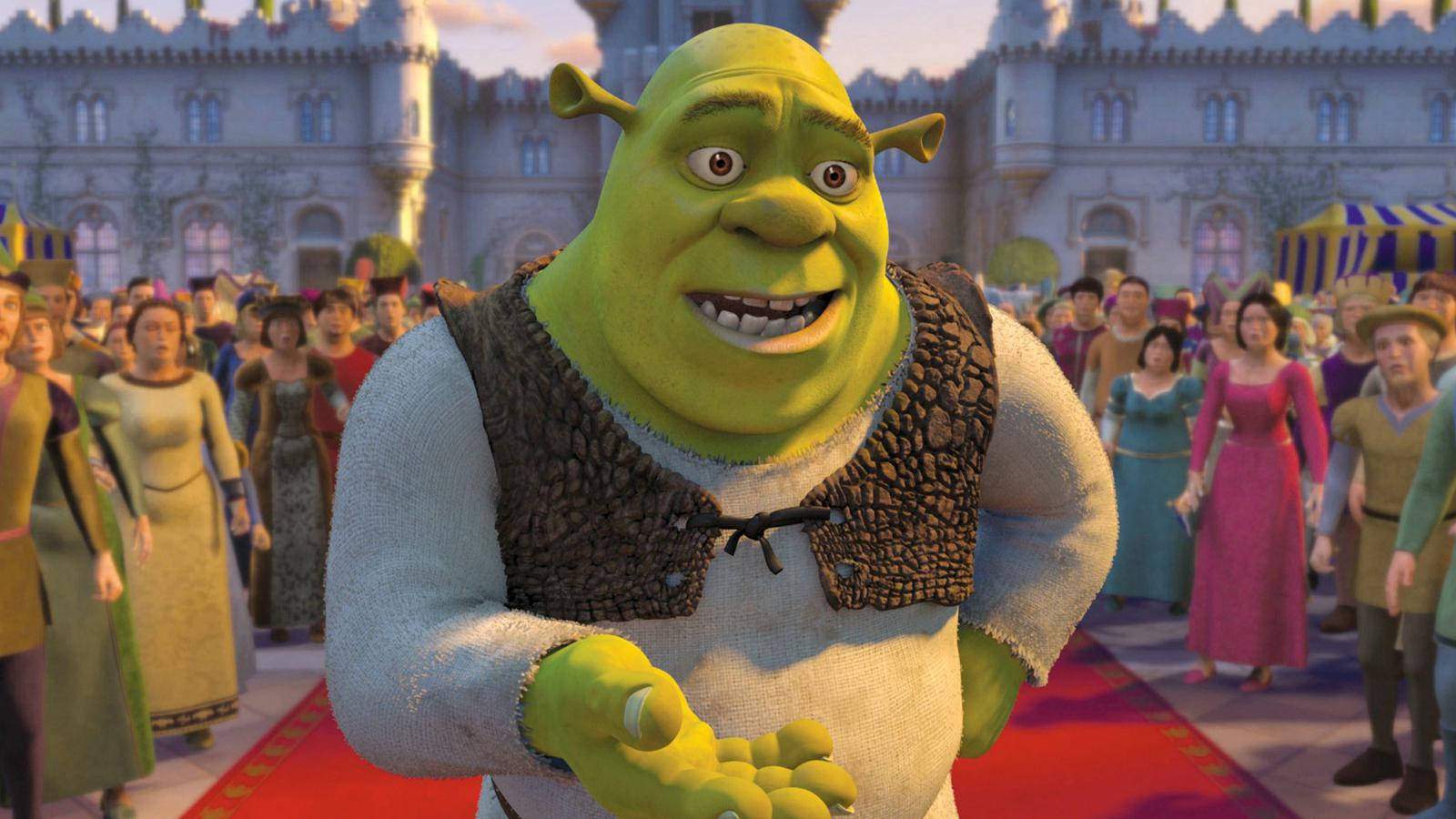 Shrek 2, castle, red carpet, HD Desktop Wallpaper