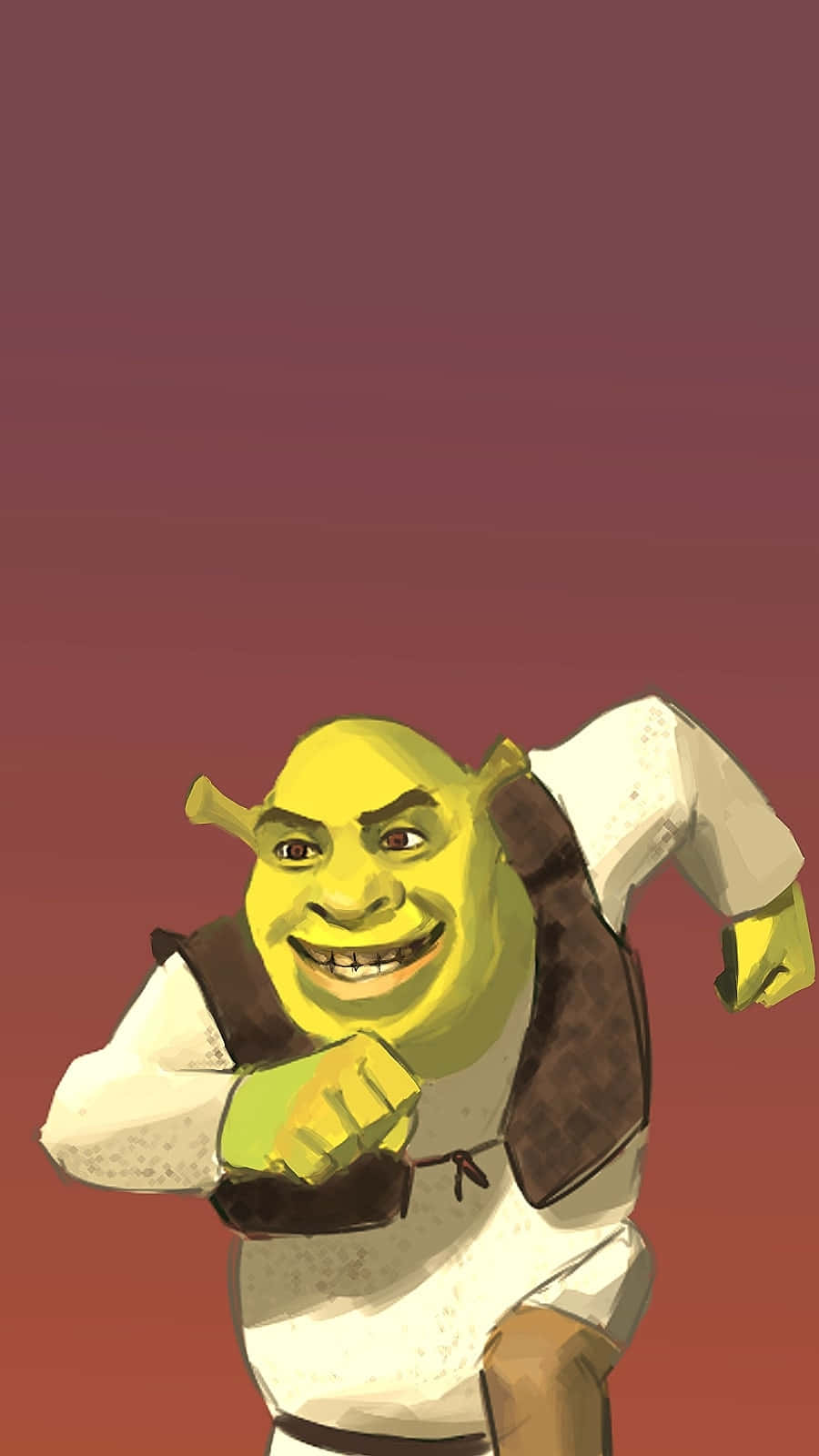 Shrek, low-poly style, maroon background, HD Phone Wallpaper