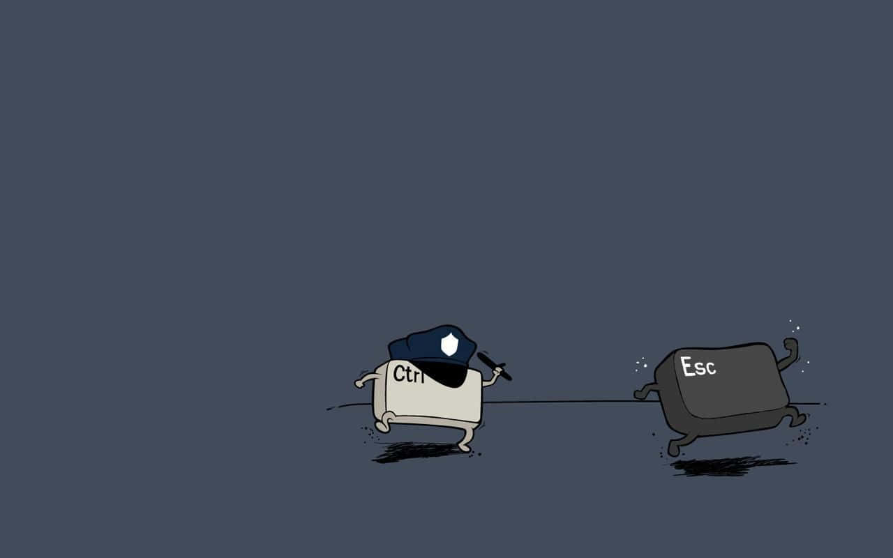 Ctrl key, Esc key, police hat, HD Desktop Wallpaper