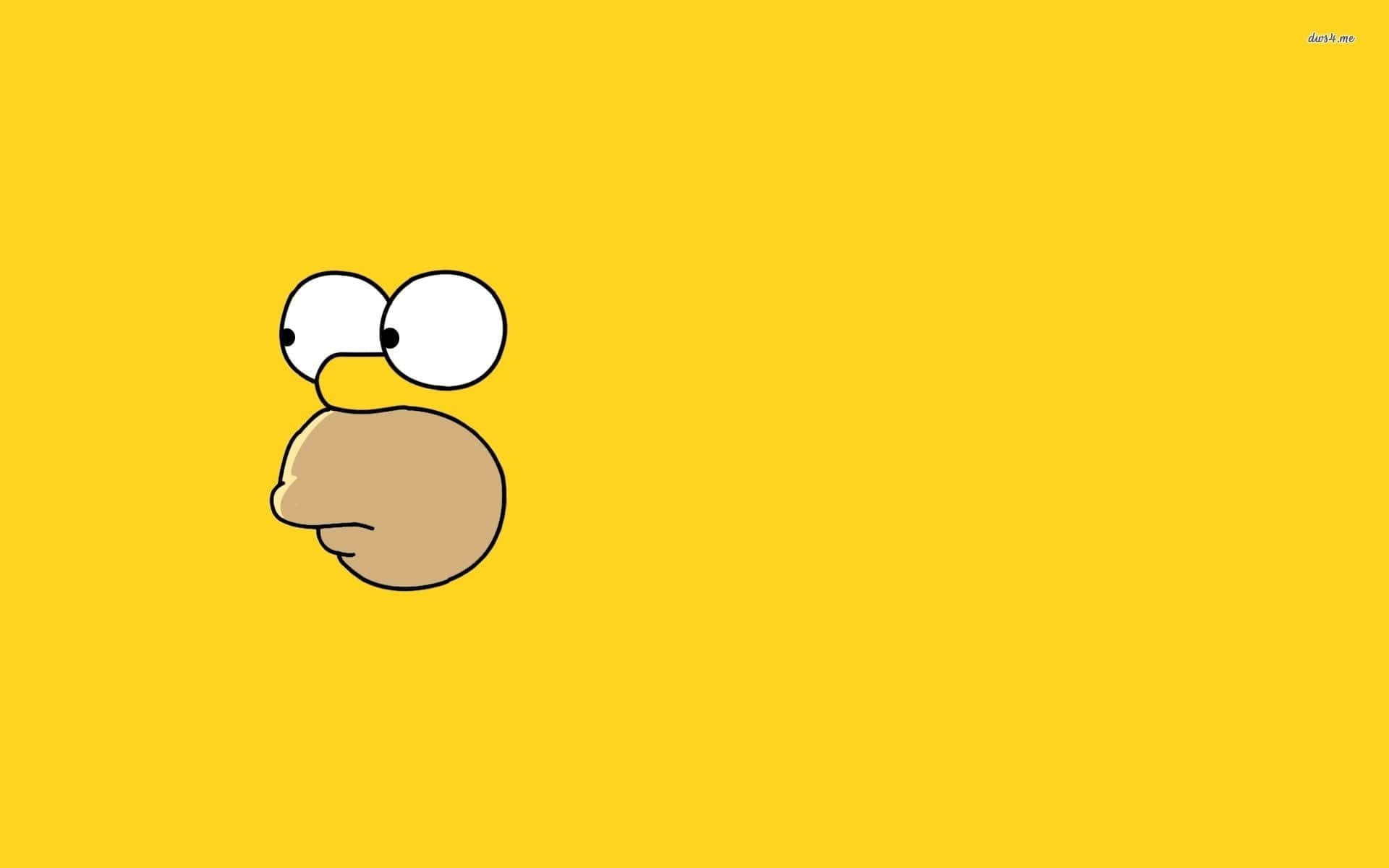 Funny Simpsons, minimalist cartoon face, large white eyes, Full HD Desktop Wallpaper