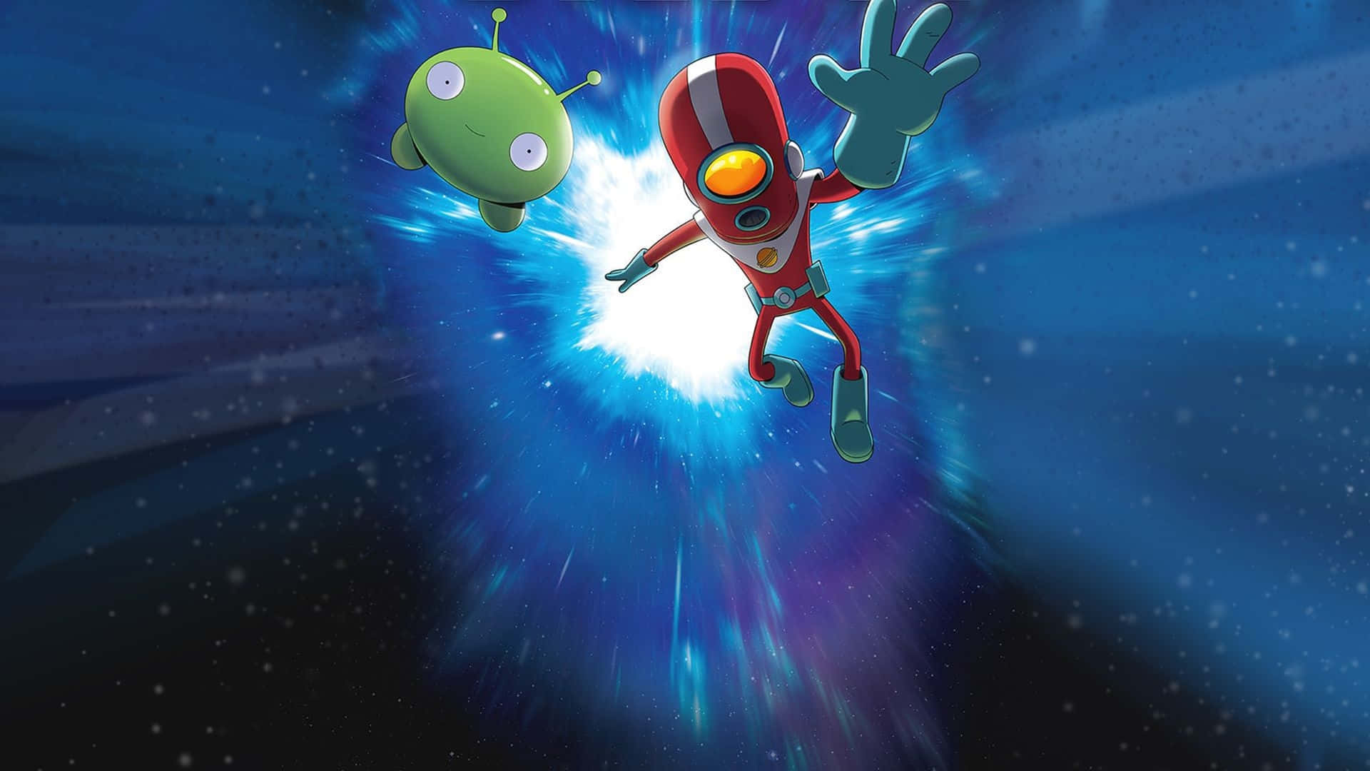 cartoon aliens, space suits, cosmic tunnel, Full HD Desktop Wallpaper