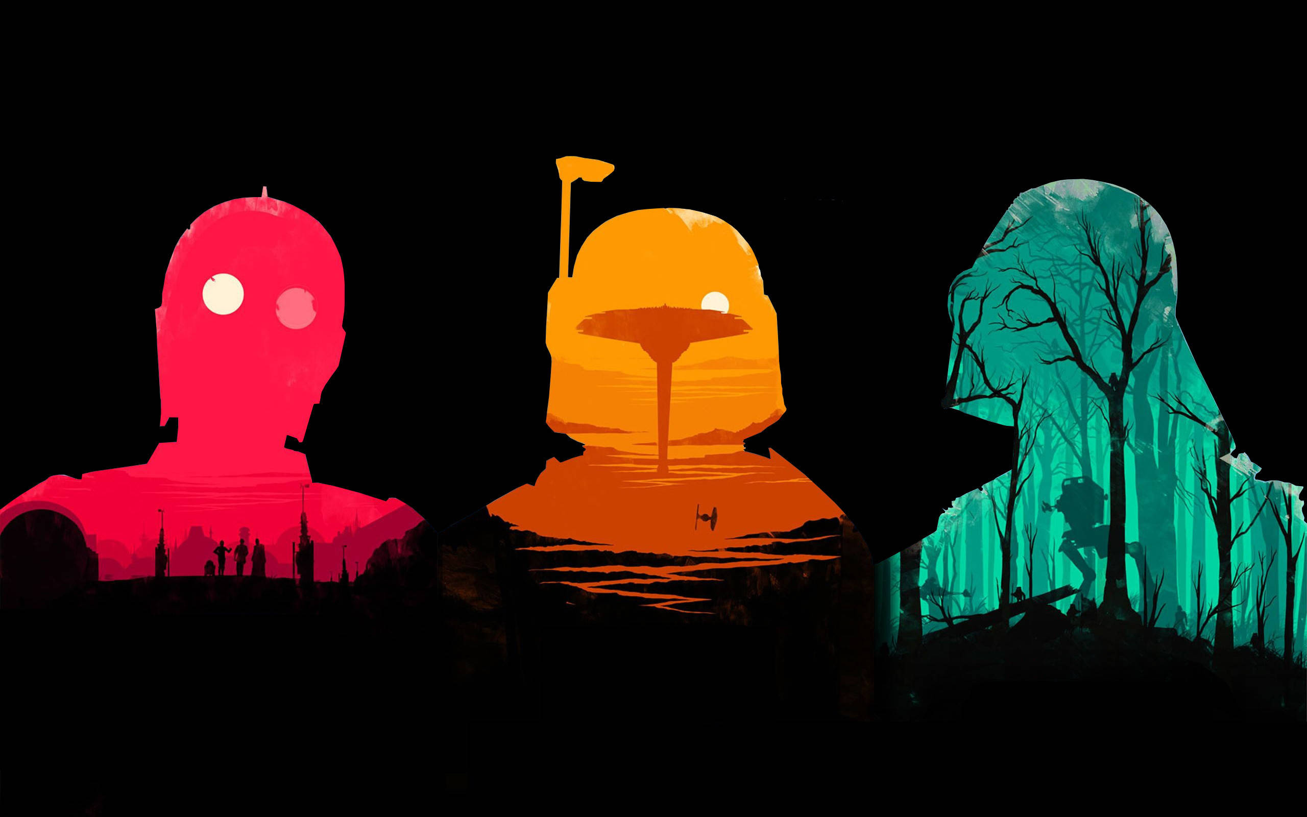 Star Wars, Star Wars characters, red orange, 2K Desktop Wallpaper