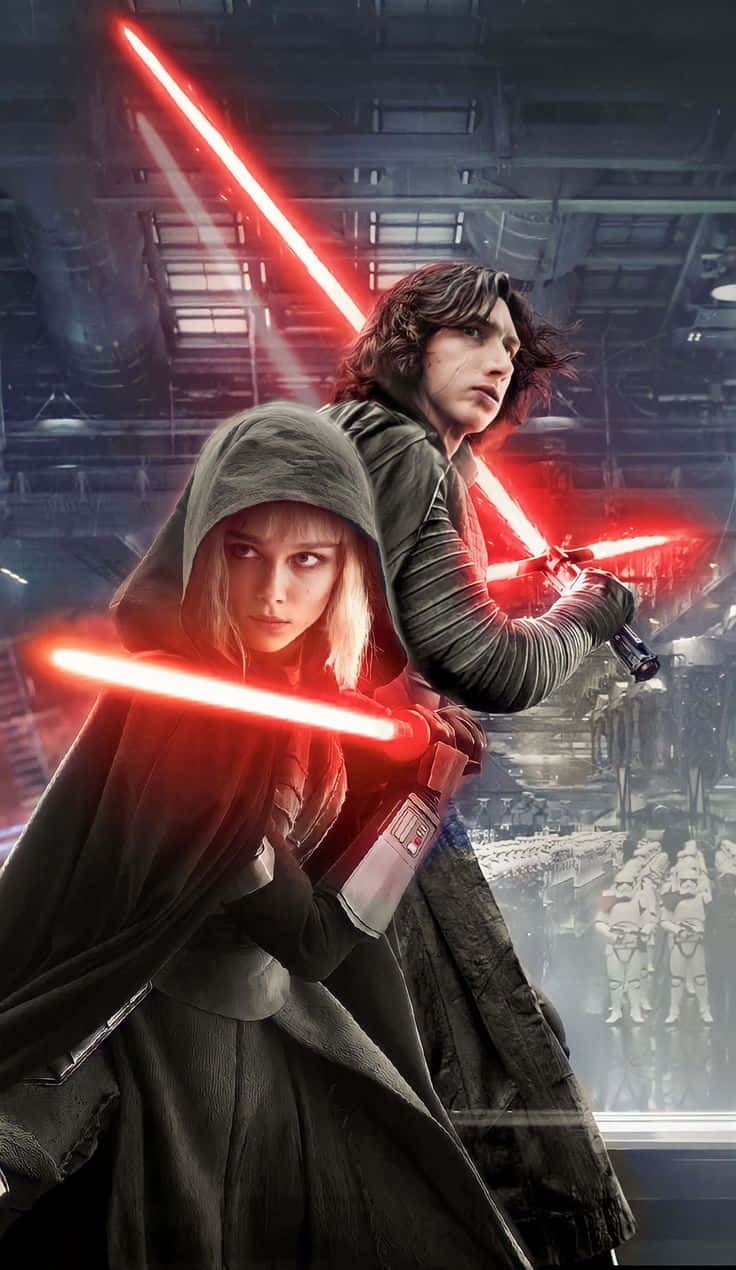 Star Wars, red lightsaber, dark cloaks, SD Phone Wallpaper