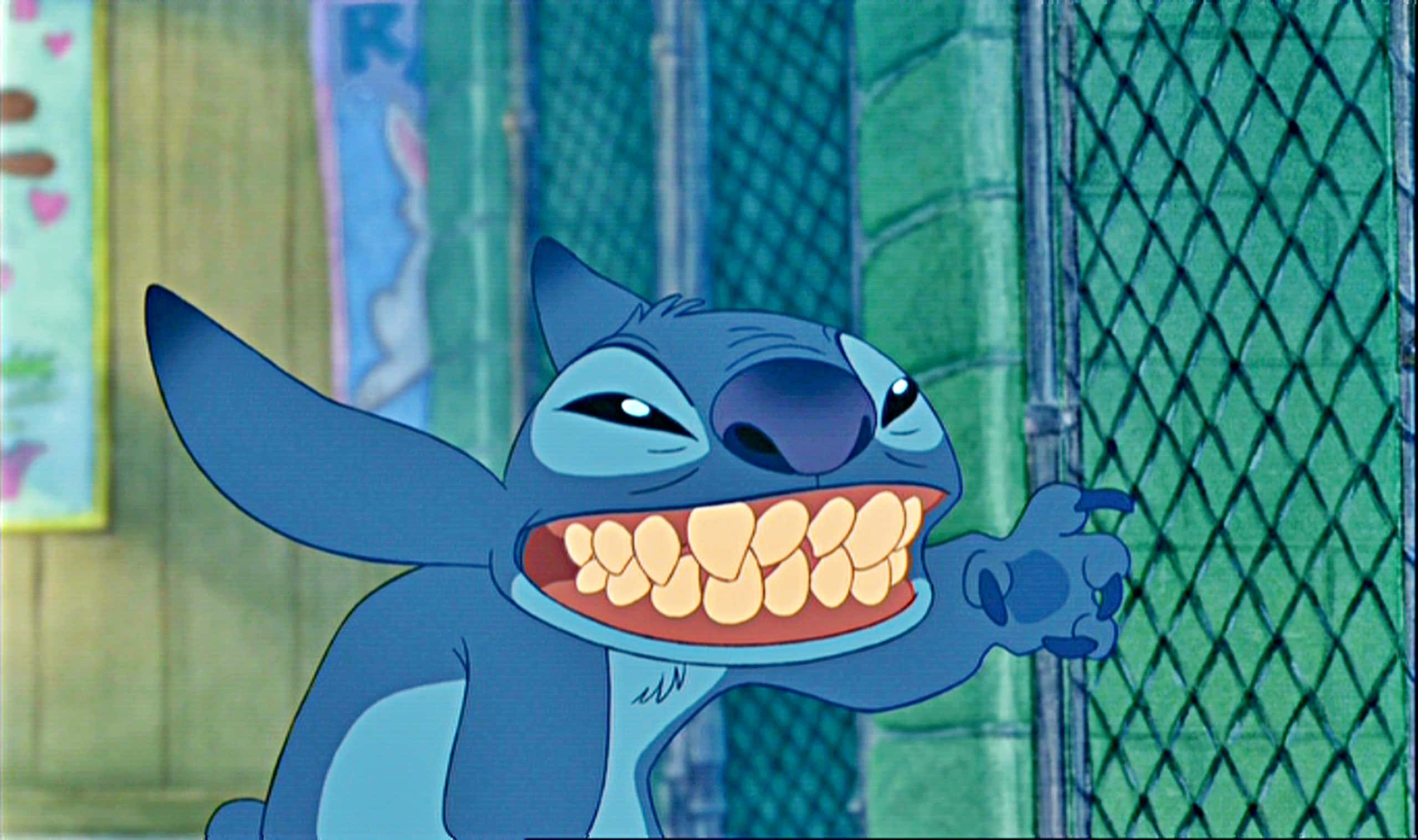 Stitch, blue alien, grinning, 2K Desktop Wallpaper