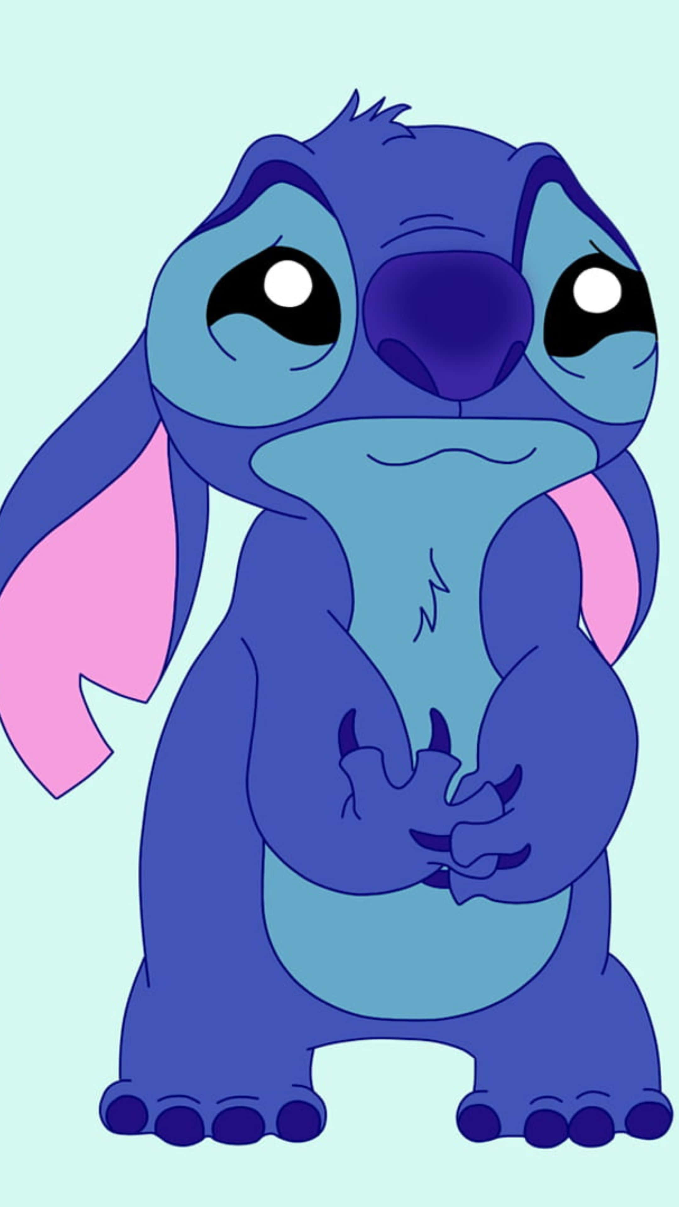 blue alien, pink ears, big eyes, 4K Phone Wallpaper