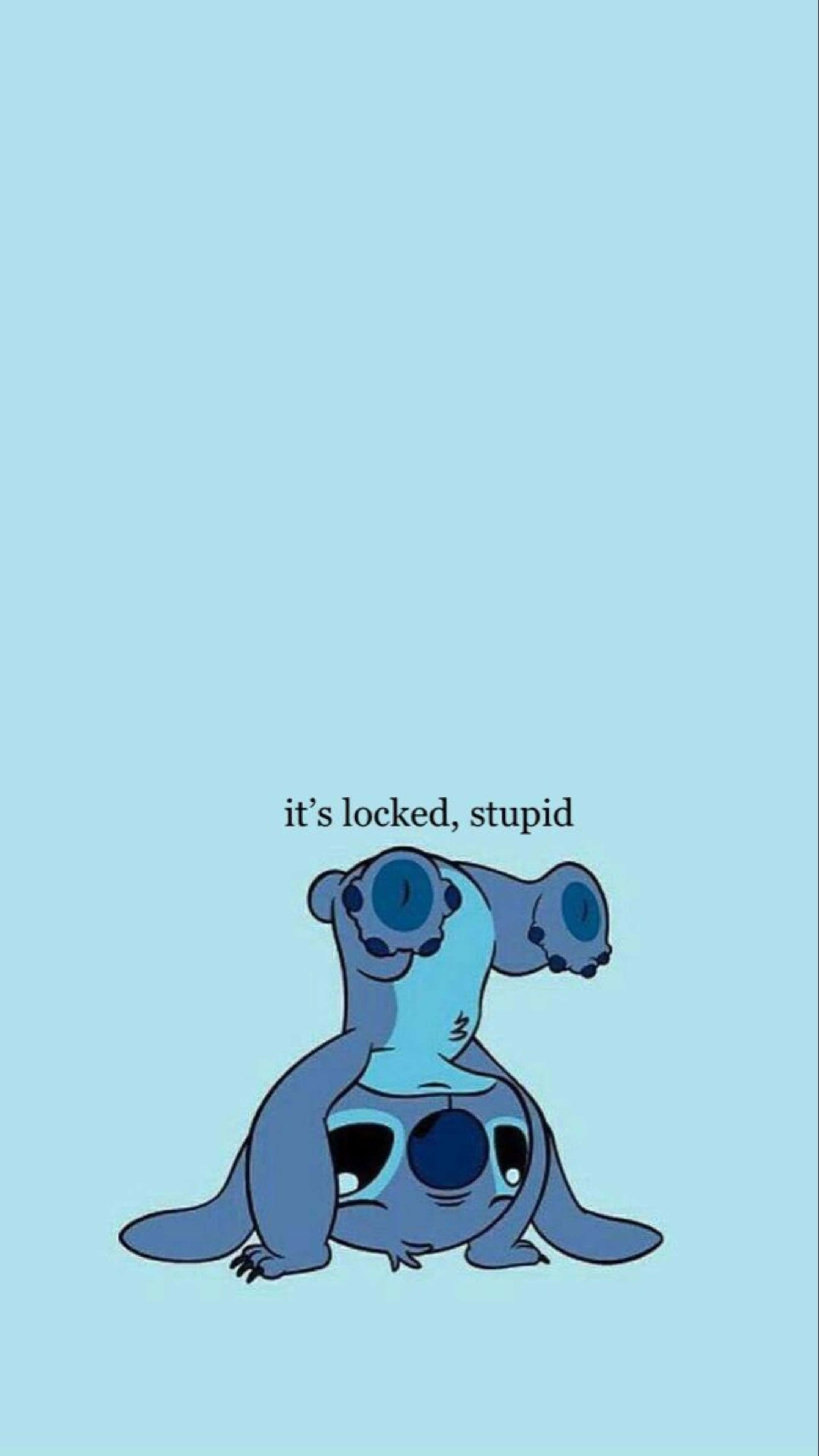 Stitch, blue, light blue background, 4K Phone Wallpaper