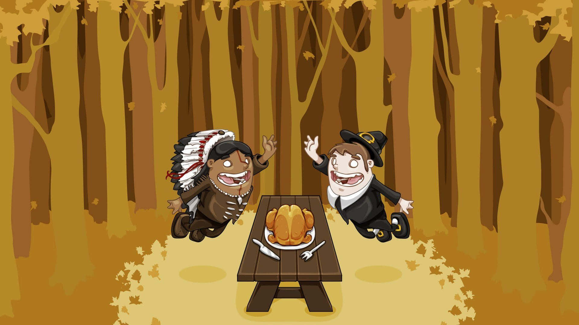 Thanksgiving, cartoon characters, Thanksgiving costumes, Full HD Desktop Wallpaper