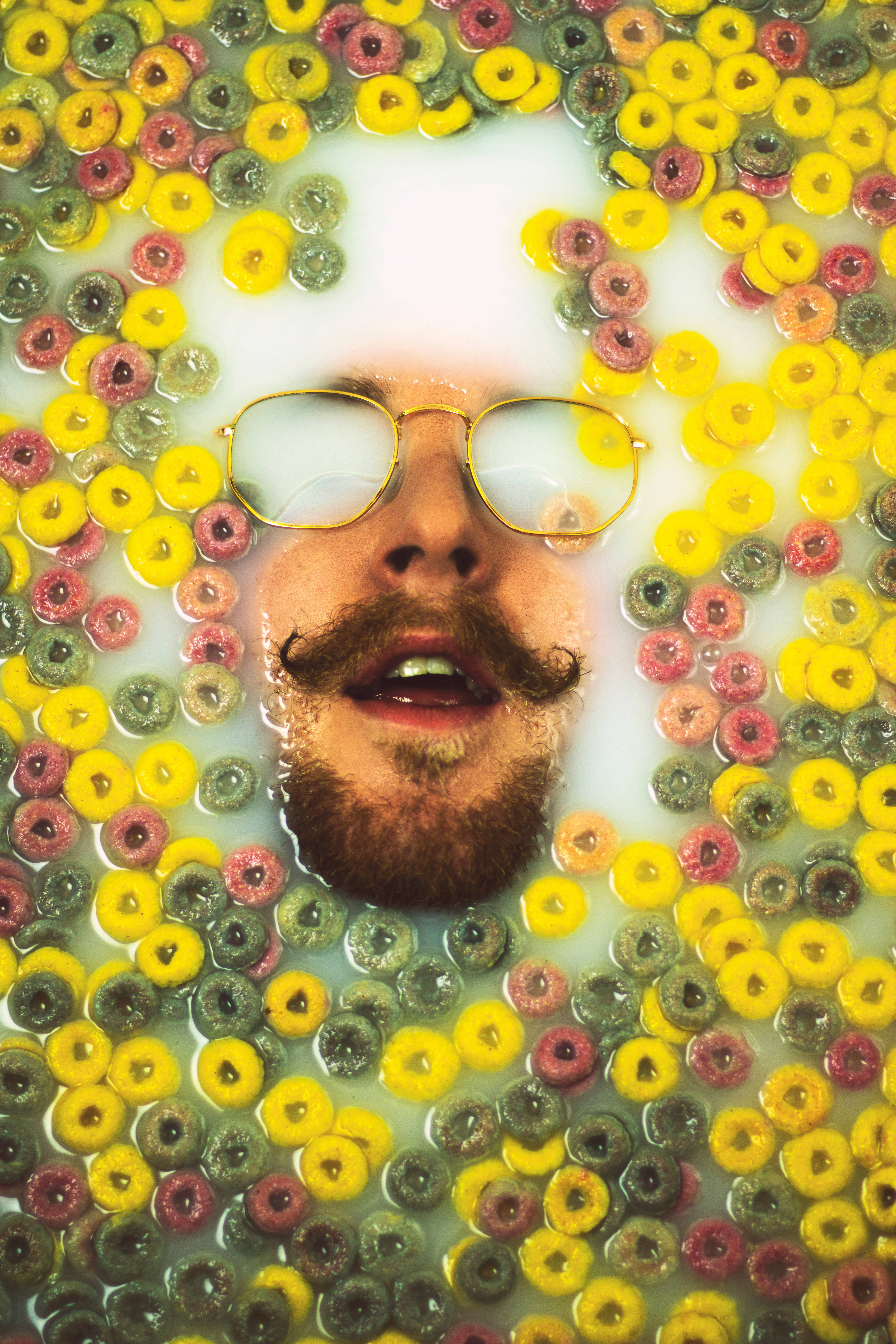 hipster, mustache, glasses, 5K Phone Wallpaper