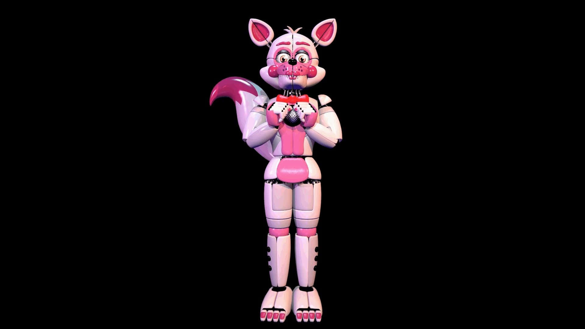 Funtime Foxy, pink and white, bowtie, Full HD Desktop Wallpaper