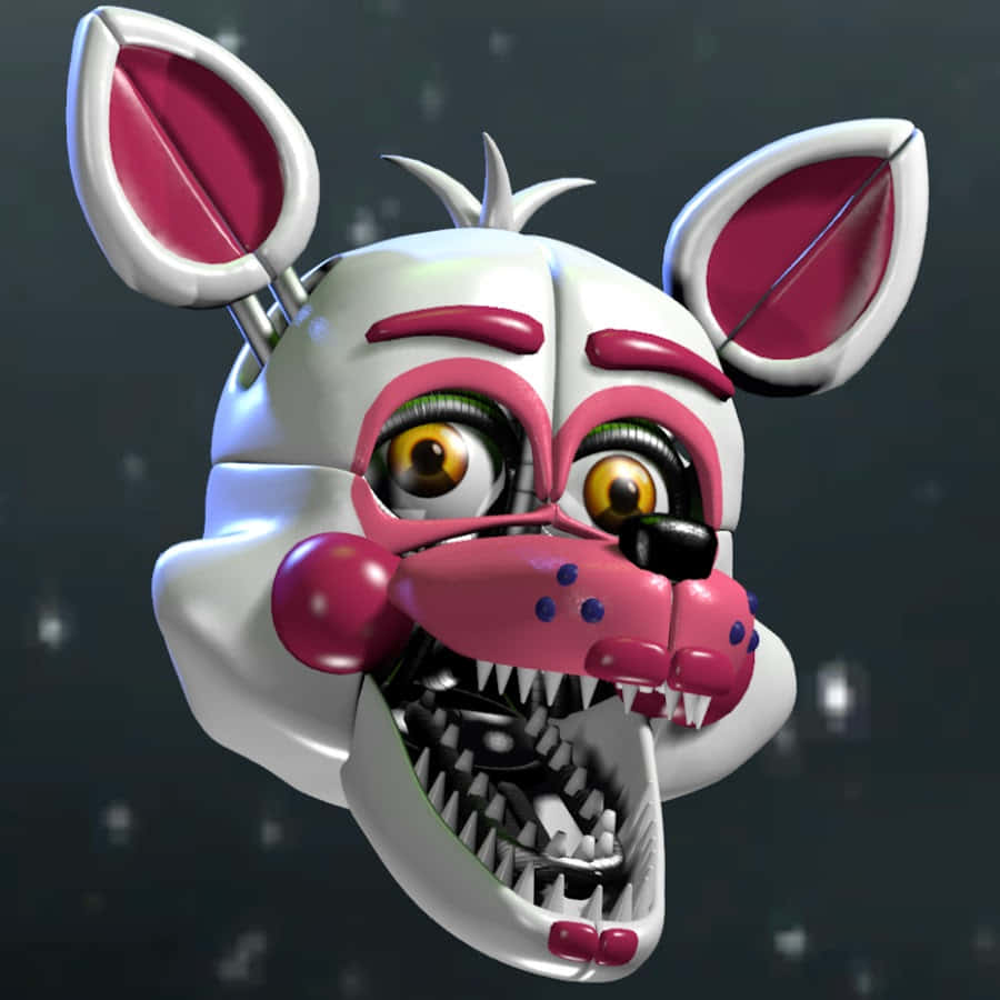 Funtime Foxy, white and pink animatronic rabbit, sharp teeth, SD Desktop Wallpaper