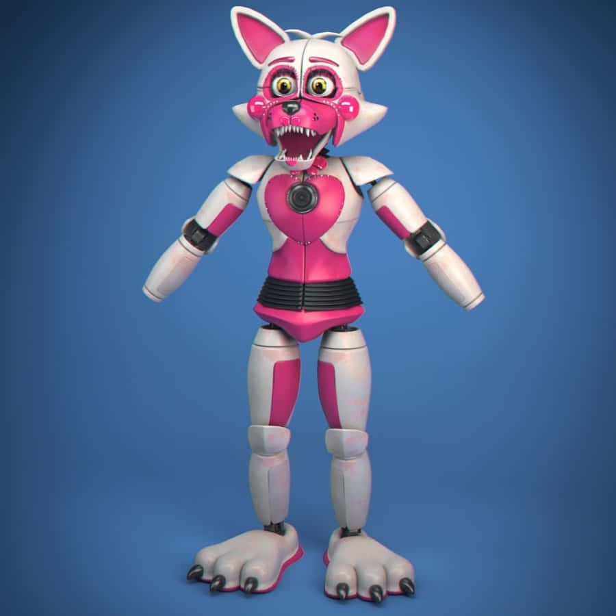 Funtime Foxy, pink and white, sharp teeth, SD Desktop Wallpaper