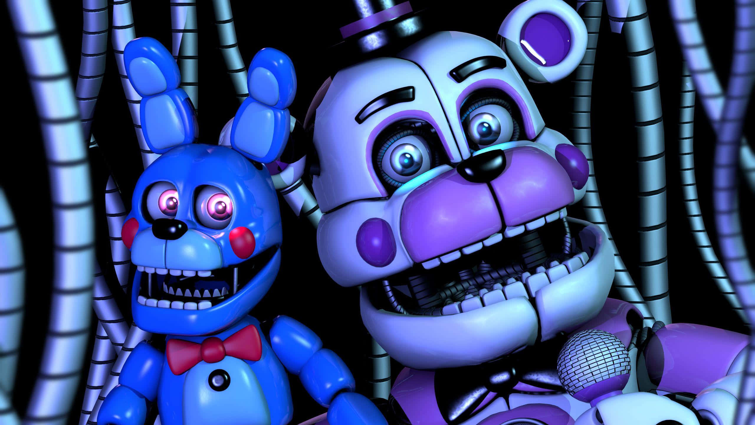 Funtime Freddy, animatronic bears, glowing eyes, 2K Desktop Wallpaper