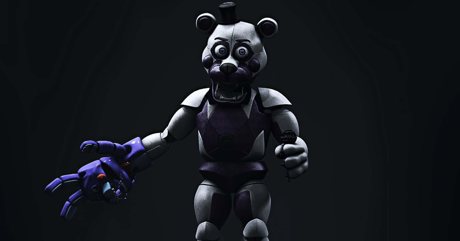 Funtime Freddy, purple accents, top hat, Full HD Desktop Wallpaper