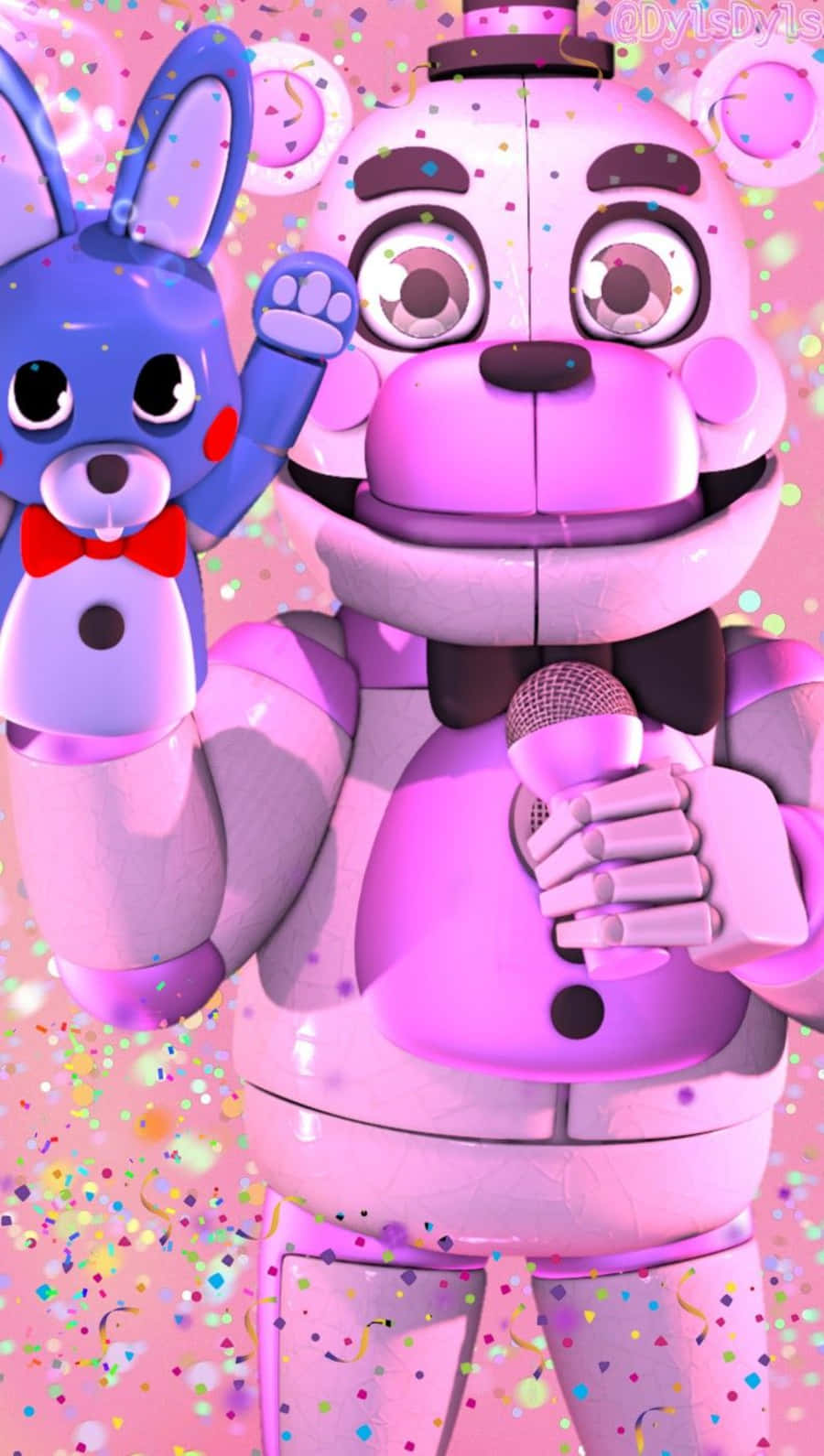 Funtime Freddy, pink animatronic bear, blue bunny, HD Phone Wallpaper