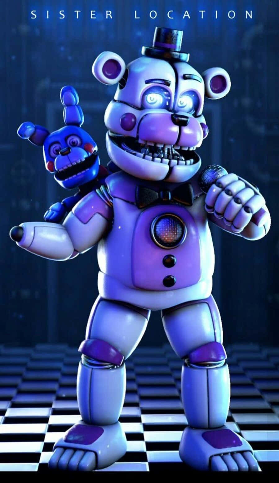 Funtime Freddy, purple animatronic bear, top hat, HD Phone Wallpaper