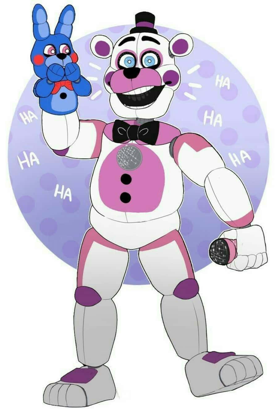 Funtime Freddy, pink and white, top hat, HD Phone Wallpaper
