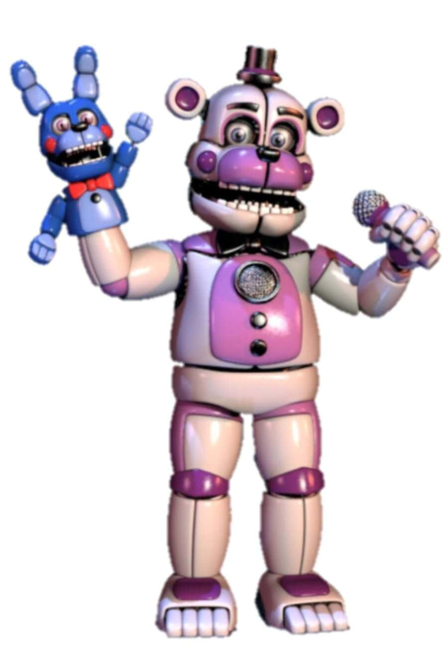 Funtime Freddy, purple animatronic bear, top hat, HD Phone Wallpaper
