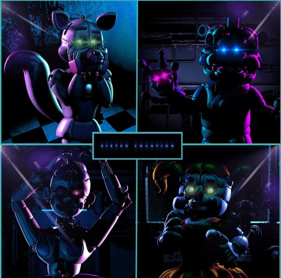 Funtime Freddy, animatronic characters, eerie eyes, SD Desktop Wallpaper