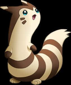 Furret, black backdrop, brown and cream stripes, SD Phone Wallpaper