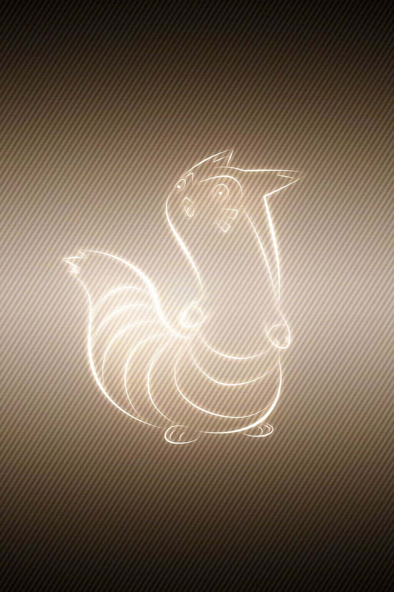 Furret, brown aesthetic, glowing white outline, SD Phone Wallpaper