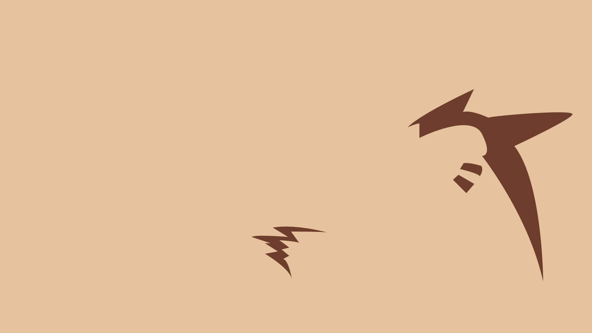 Furret, minimalist, brown silhouette, Full HD Desktop Wallpaper