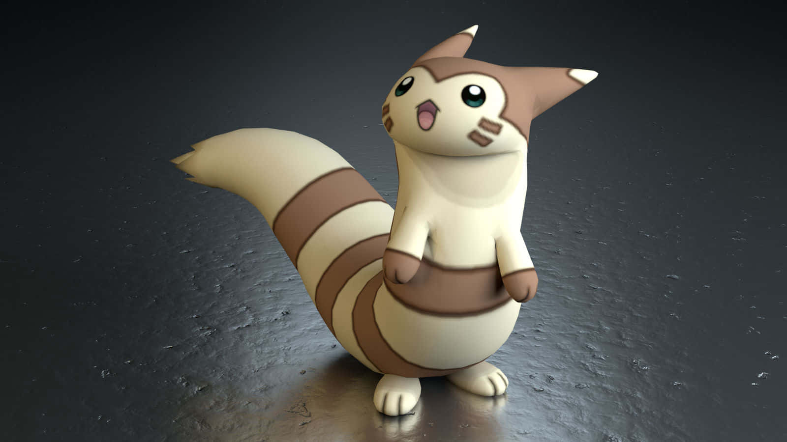 Furret, black backdrop, brown stripes, HD Desktop Wallpaper