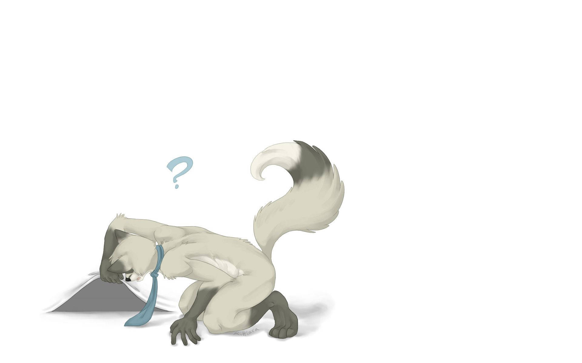 furry, grey fox, fluffy white anthropomorphic fox, Full HD Desktop Wallpaper