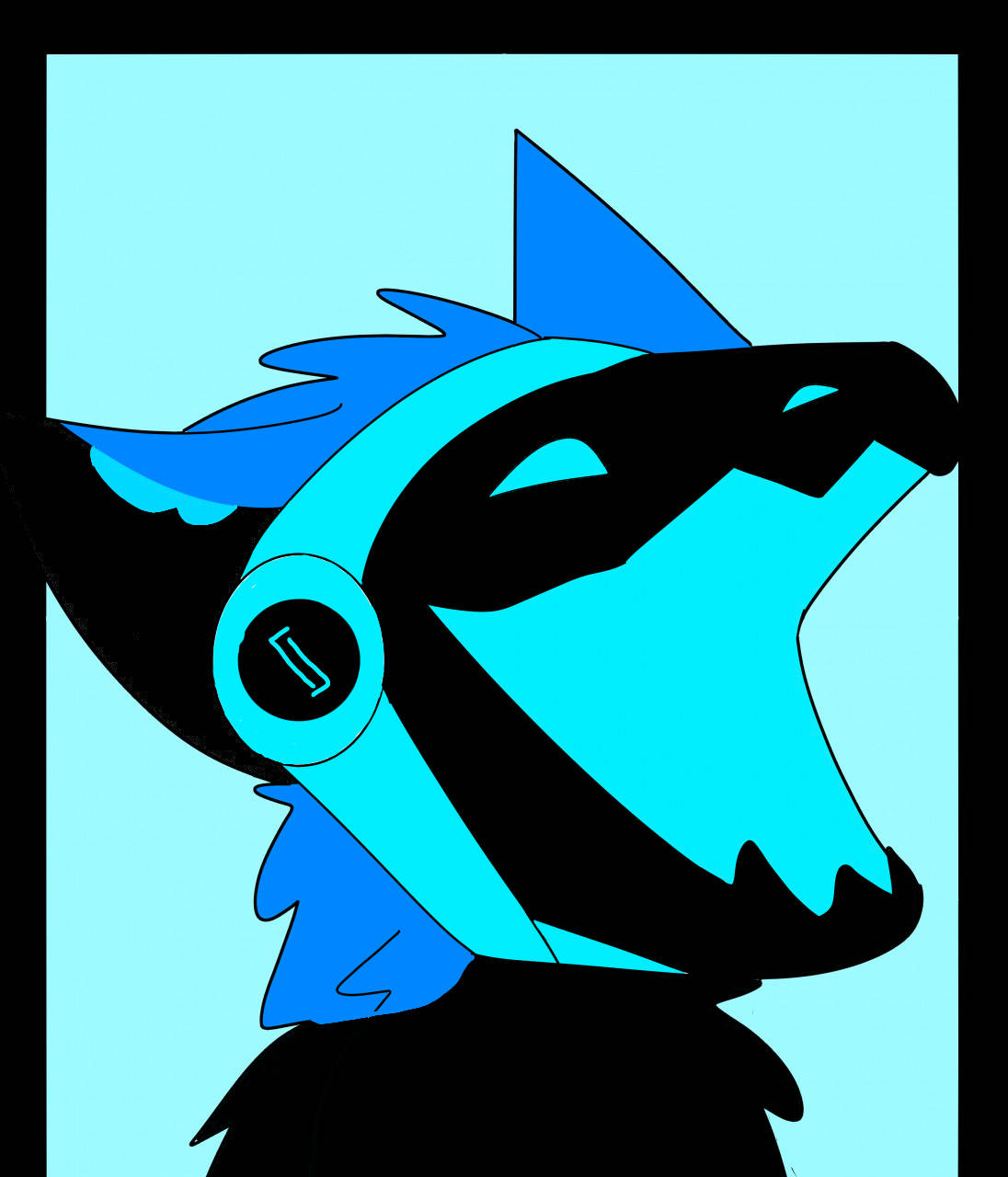 blue, black, wolf head, HD Phone Wallpaper