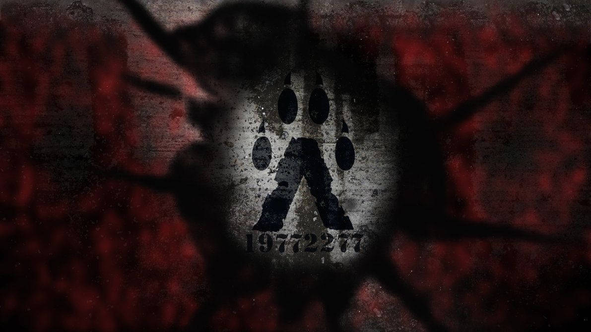gamer furry, red and black outfit, dark gritty paw print logo, SD Desktop Wallpaper