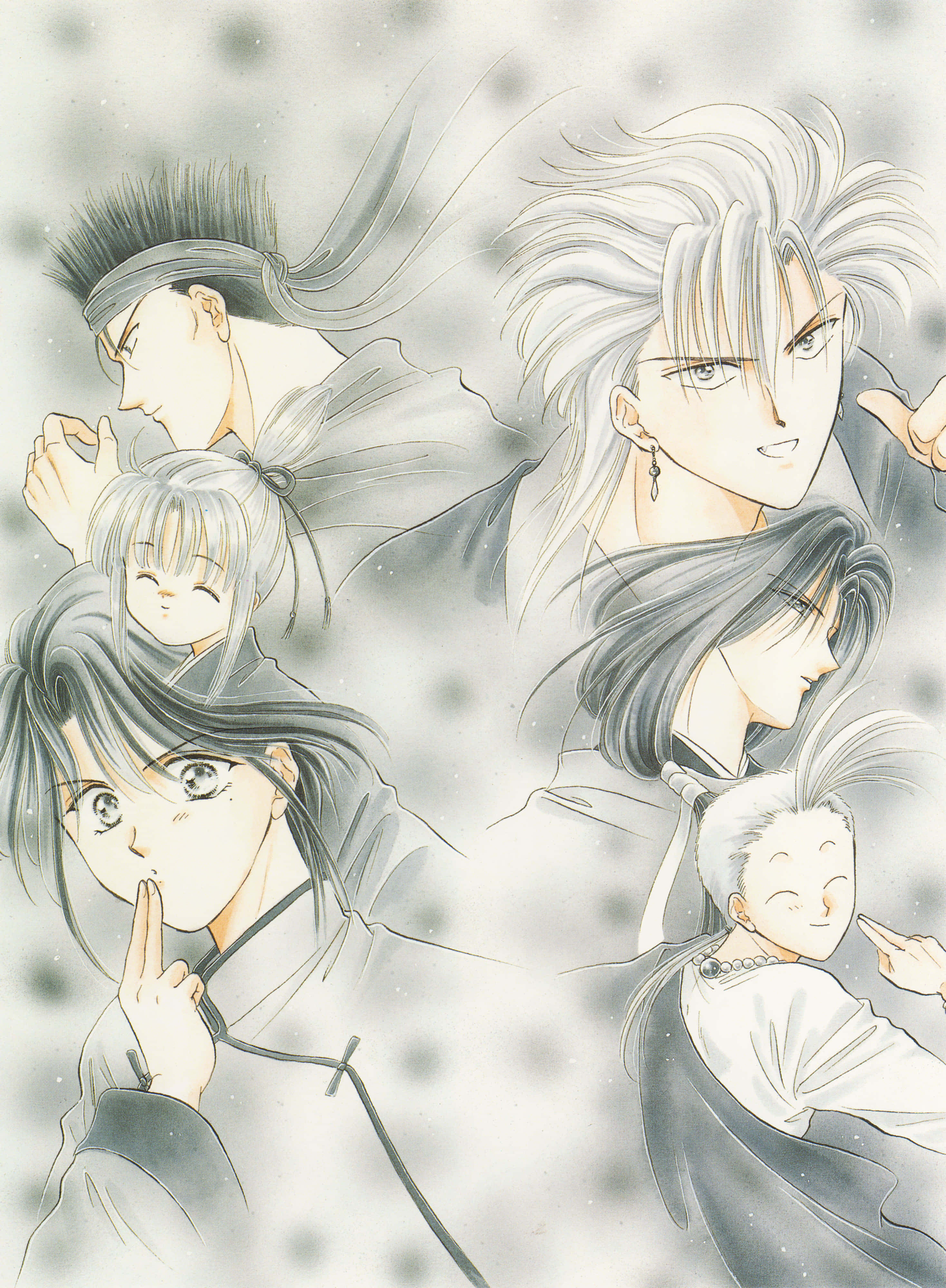 Fushigi Yuugi Nuriko, silver hair, dark hair, 4K Phone Wallpaper