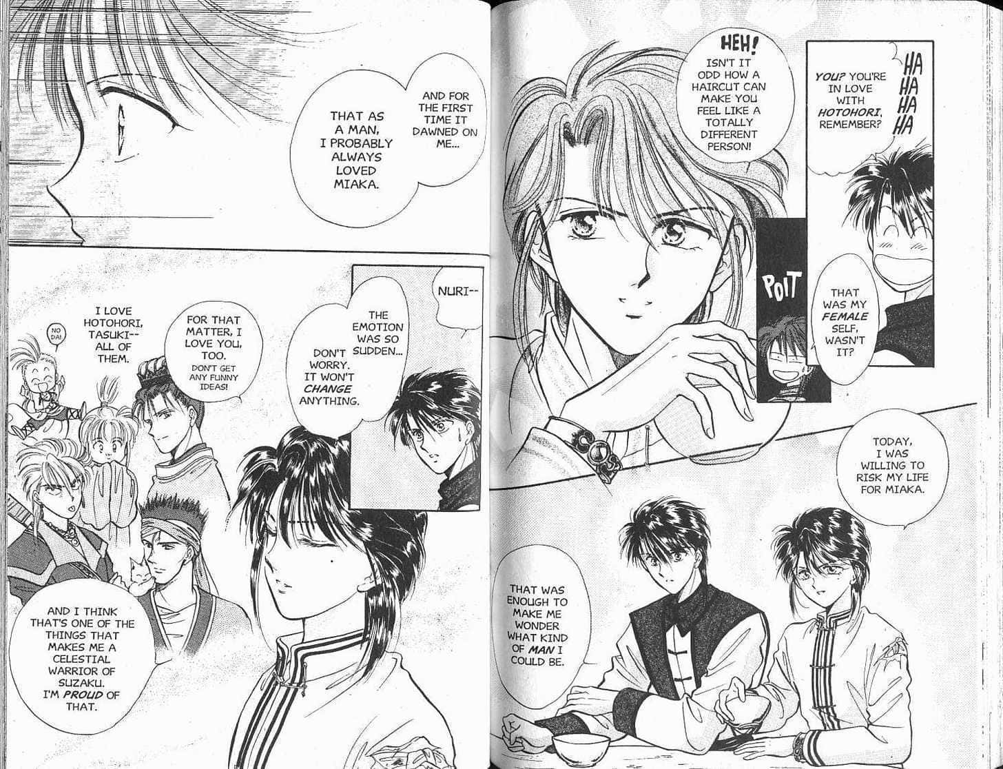 Fushigi Yuugi, Nuriko, black and white manga panels, HD Desktop Wallpaper