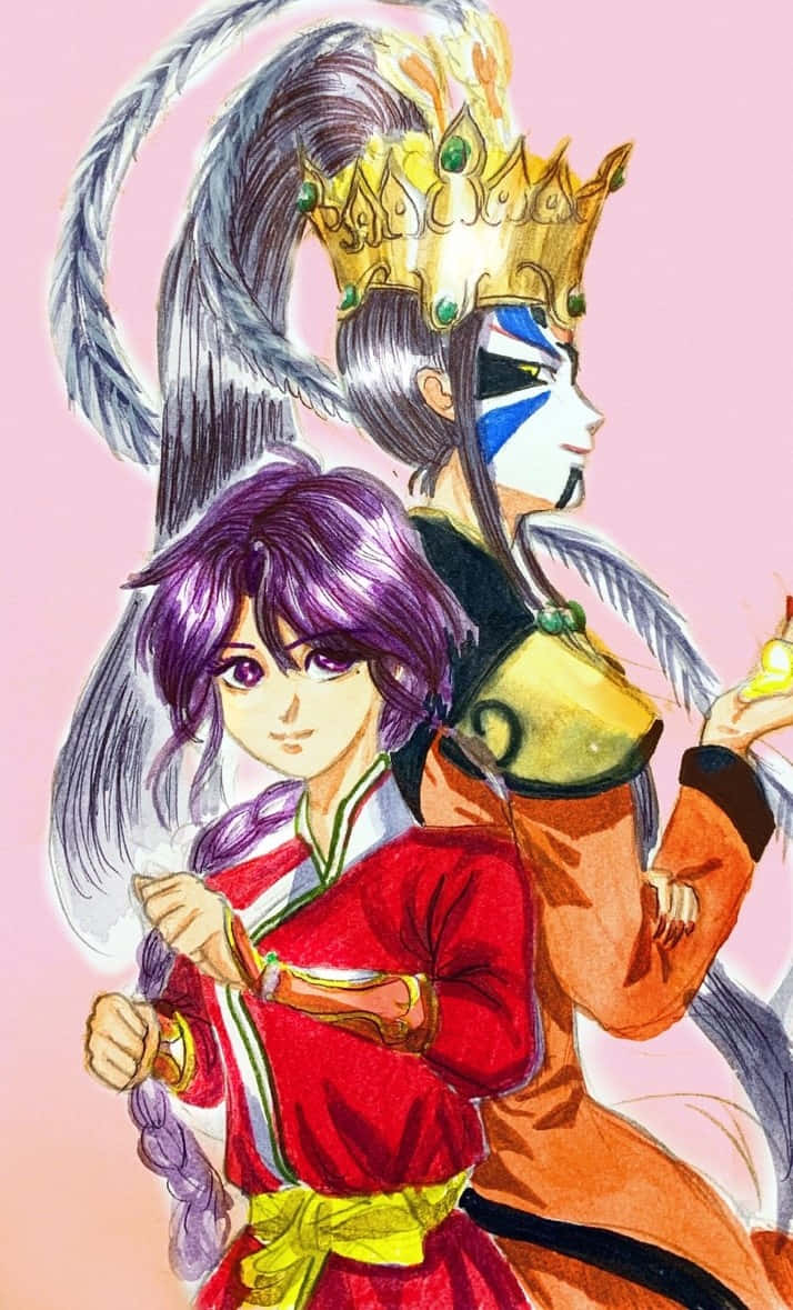 Nuriko, Fushigi Yuugi, purple hair, SD Phone Wallpaper