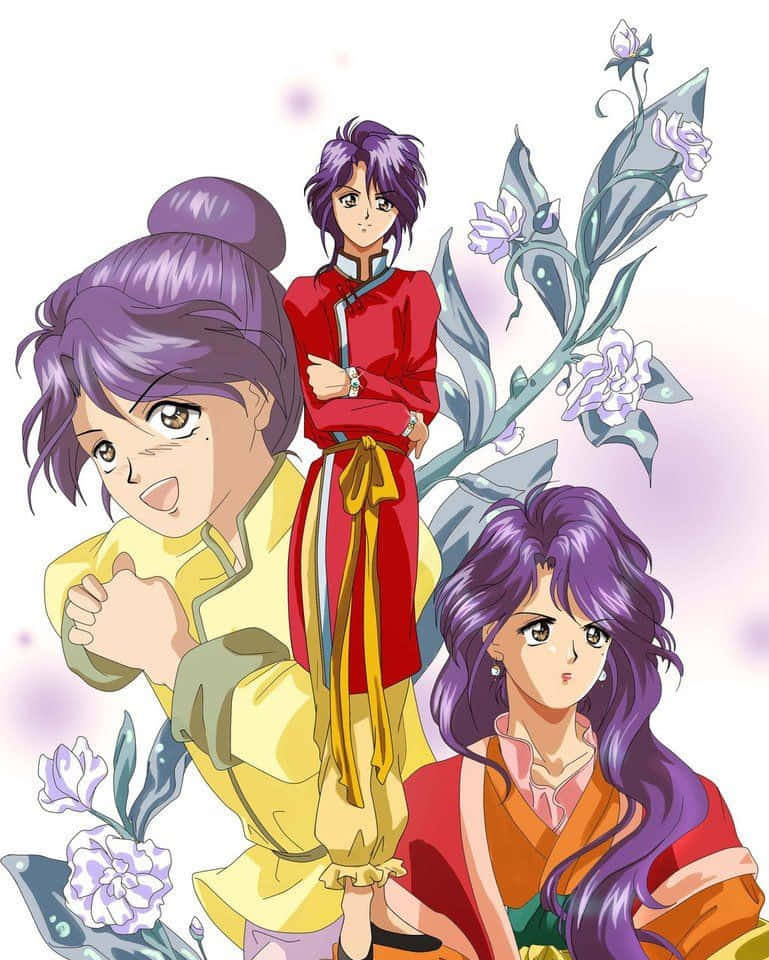 Nuriko, Fushigi Yuugi, purple hair, SD Phone Wallpaper