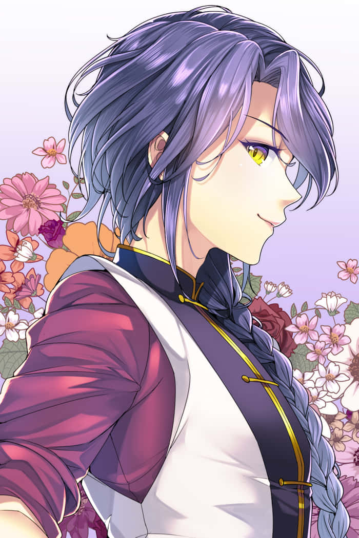 Fushigi Yuugi Nuriko, purple hair, yellow eyes, SD Phone Wallpaper