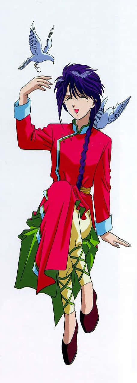 Nuriko, Fushigi Yuugi, purple hair, SD Phone Wallpaper